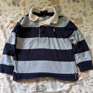 Polo by Ralph Lauren Kids Navy and Light Blue Striped Shirt